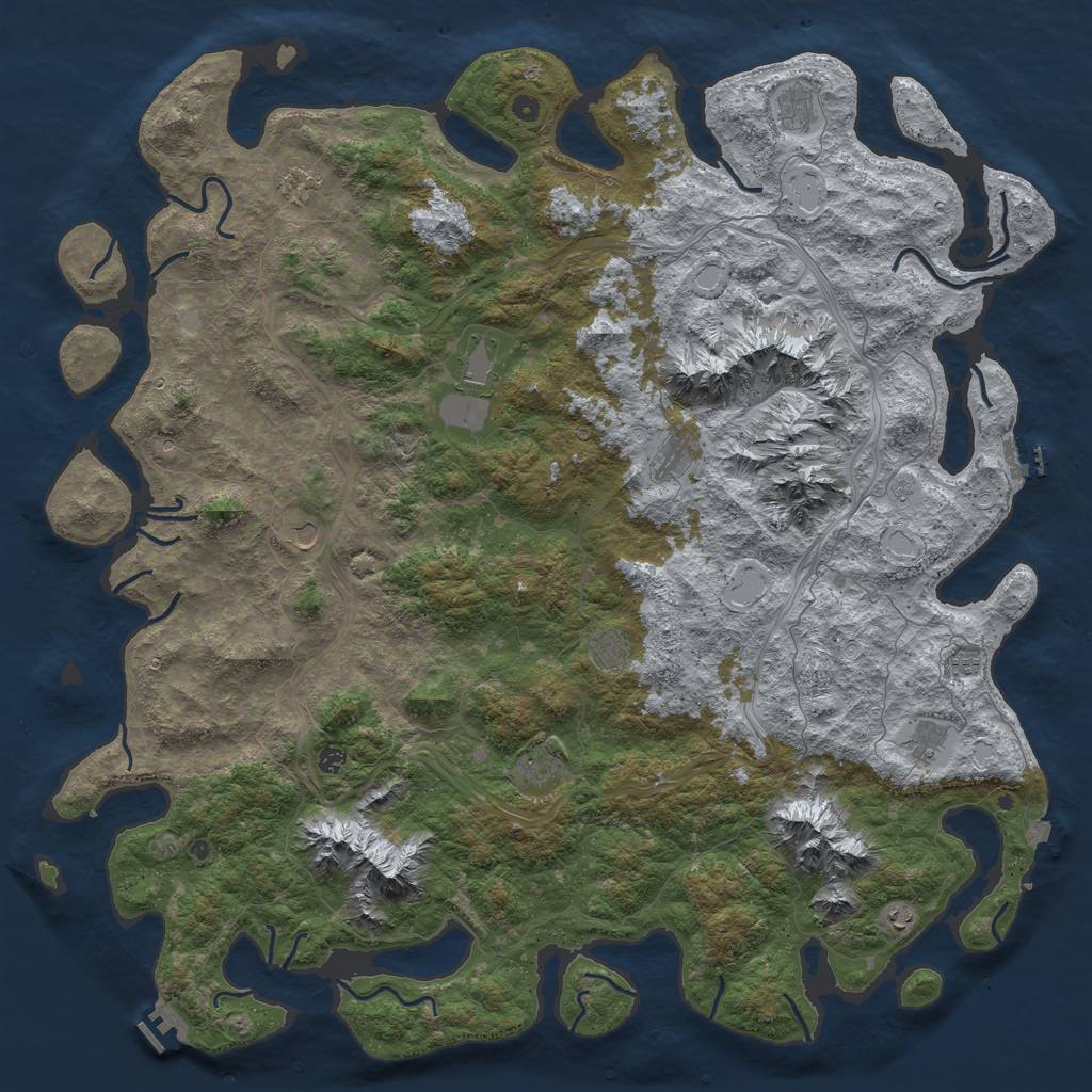 Rust Map: Procedural Map, Size: 6000, Seed: 68, 19 Monuments