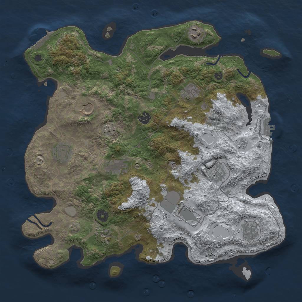 Rust Map: Procedural Map, Size: 3750, Seed: 1746107674, 20 Monuments