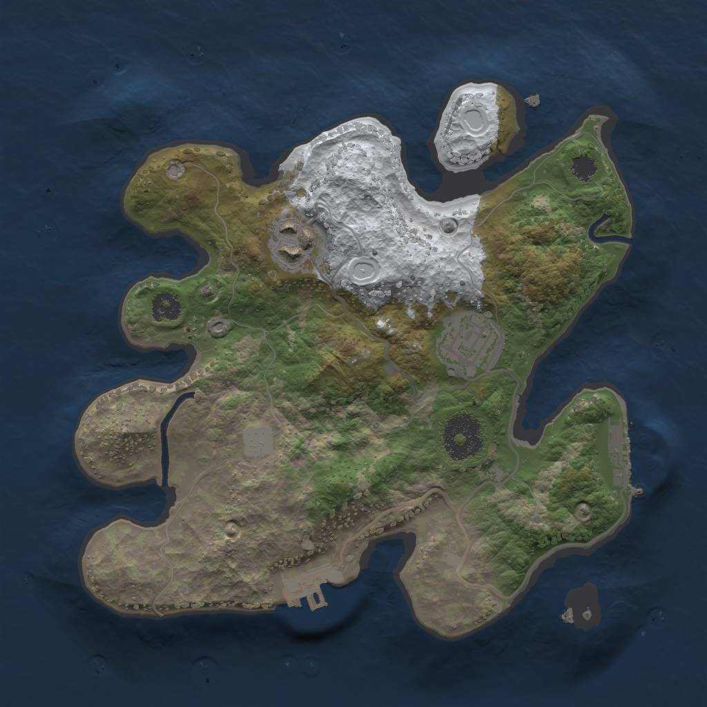 Rust Map: Procedural Map, Size: 2500, Seed: 240, 9 Monuments