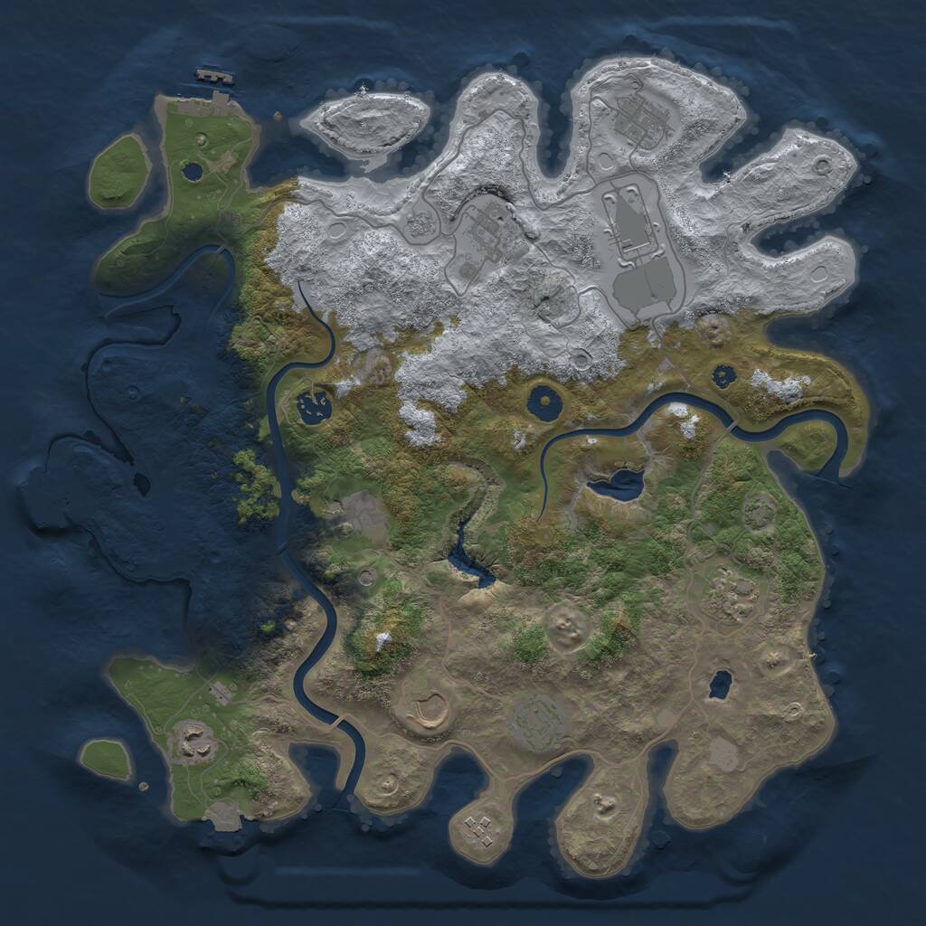 Rust Map: Procedural Map, Size: 4000, Seed: 426779, 16 Monuments