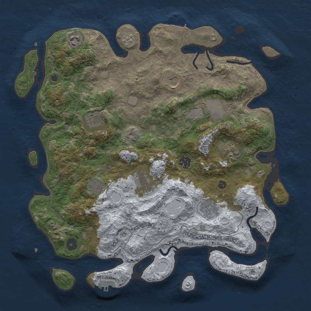 Rust Map: Procedural Map, Size: 4000, Seed: 9989776, 19 Monuments