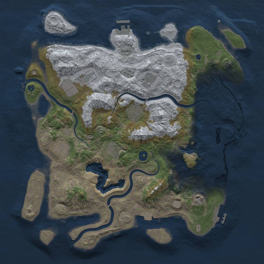 Rust Map: Procedural Map, Size: 4000, Seed: 456789, 13 Monuments