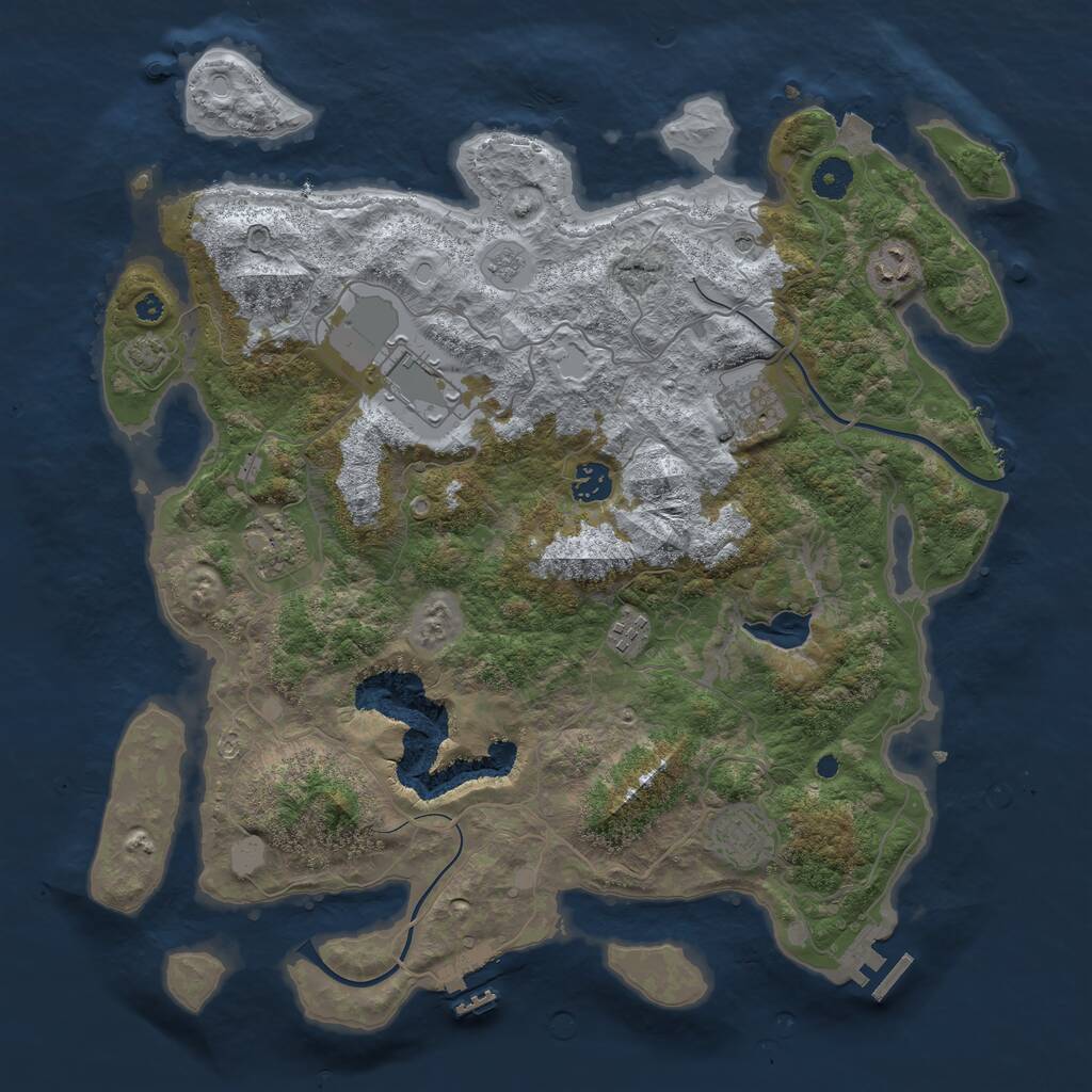 Rust Map: Procedural Map, Size: 4000, Seed: 456789, 13 Monuments