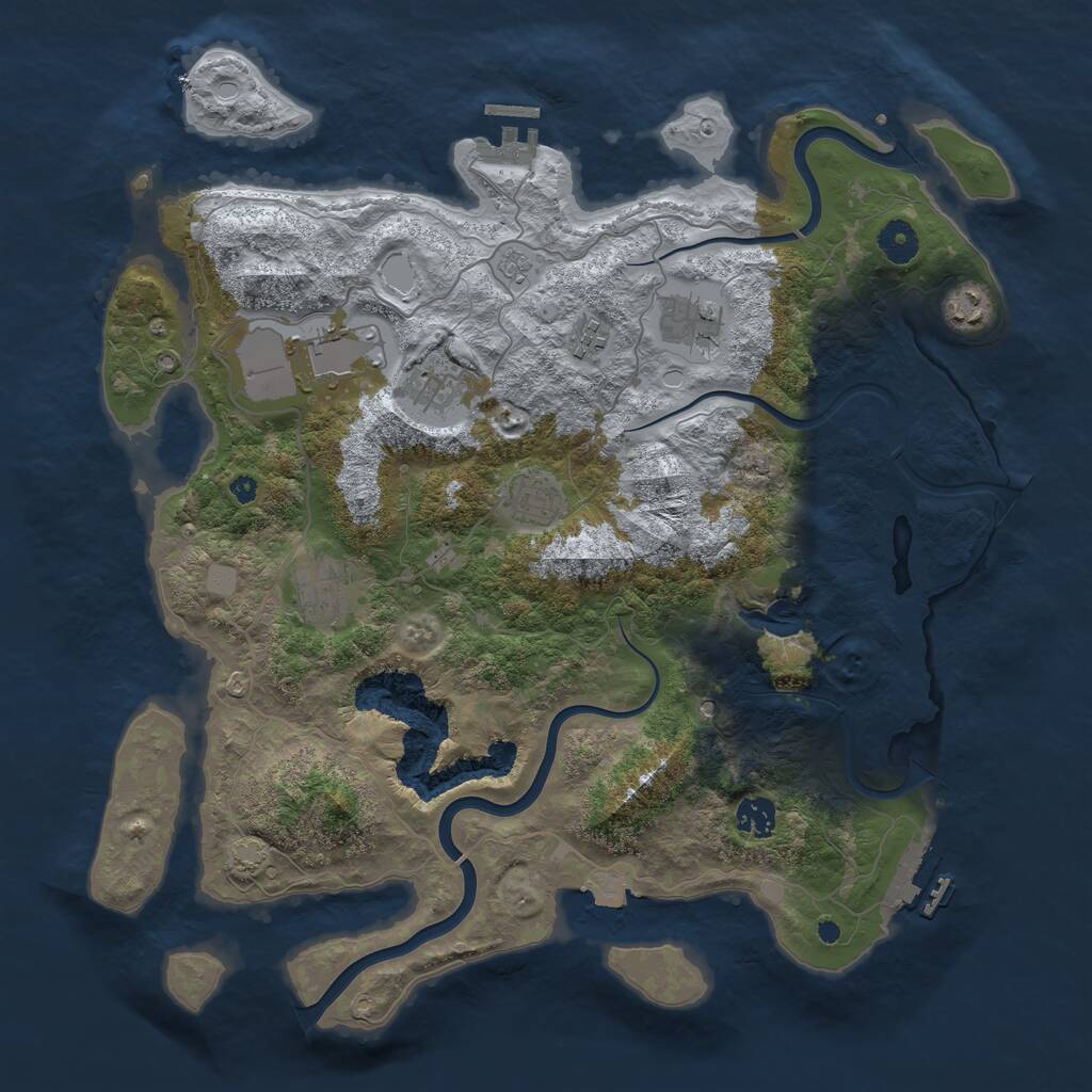 Rust Map: Procedural Map, Size: 4000, Seed: 456789, 14 Monuments