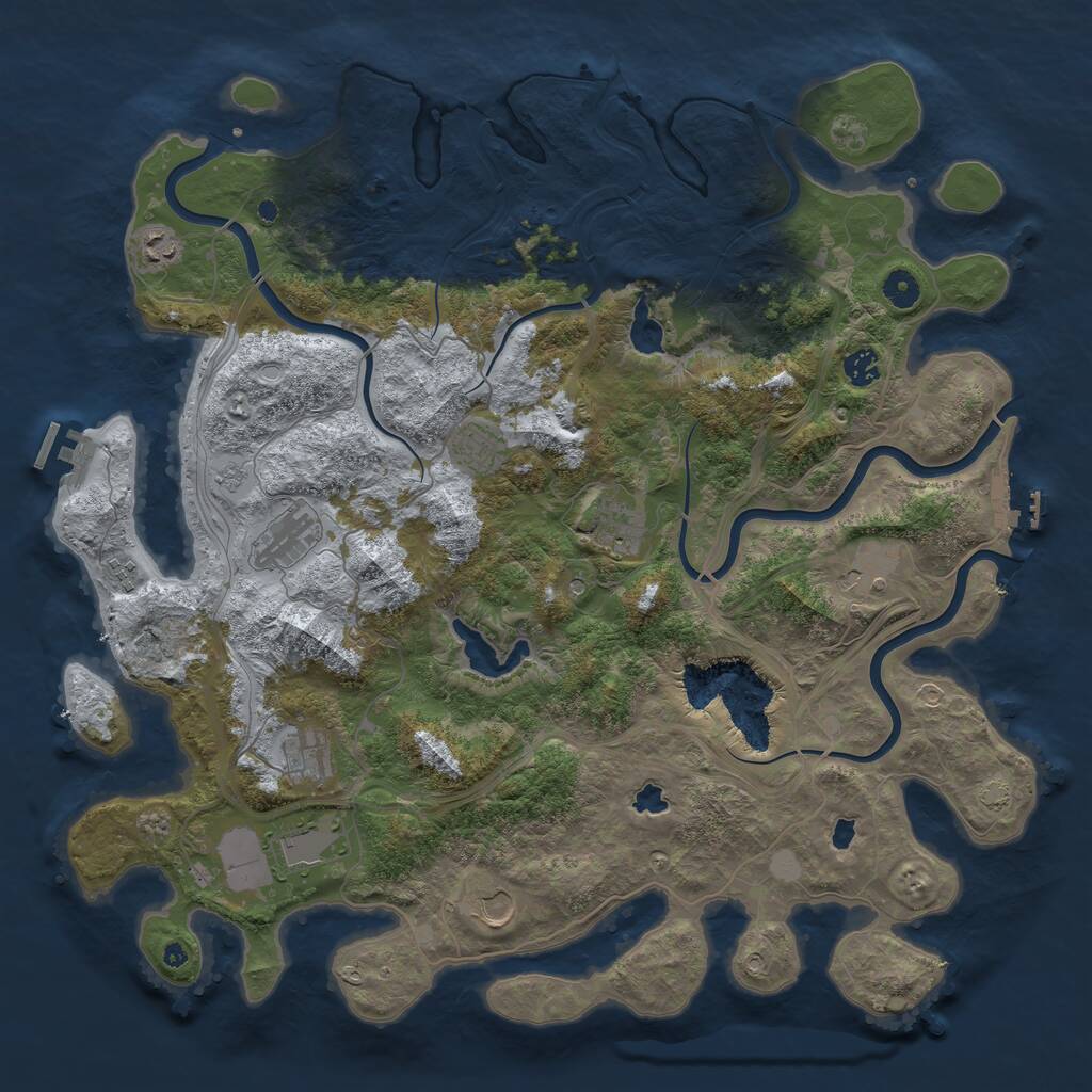 Rust Map: Procedural Map, Size: 4500, Seed: 231683981, 16 Monuments
