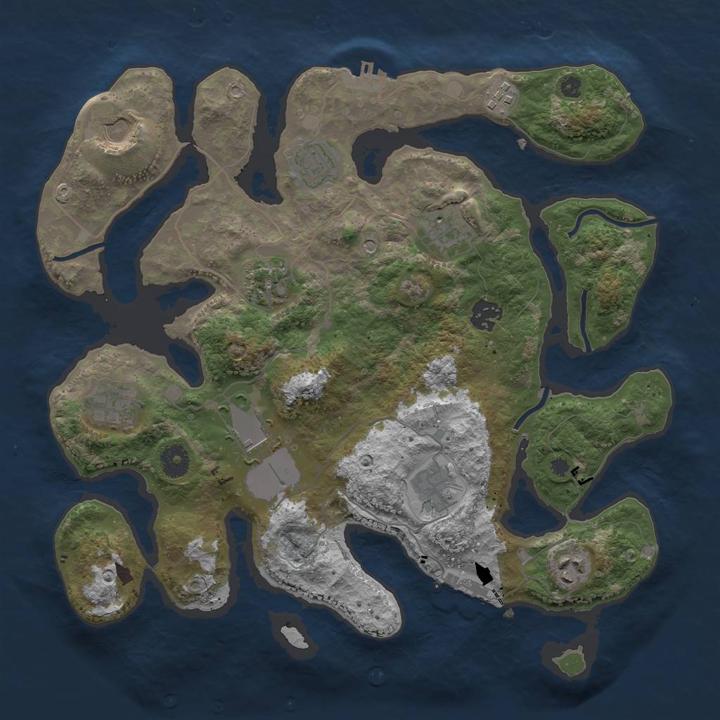 Rust Map: Procedural Map, Size: 3500, Seed: 836274, 15 Monuments