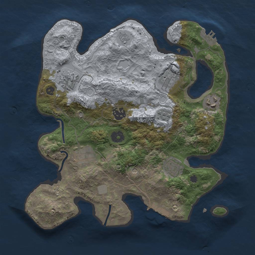 Rust Map: Procedural Map, Size: 3000, Seed: 2420711, 16 Monuments