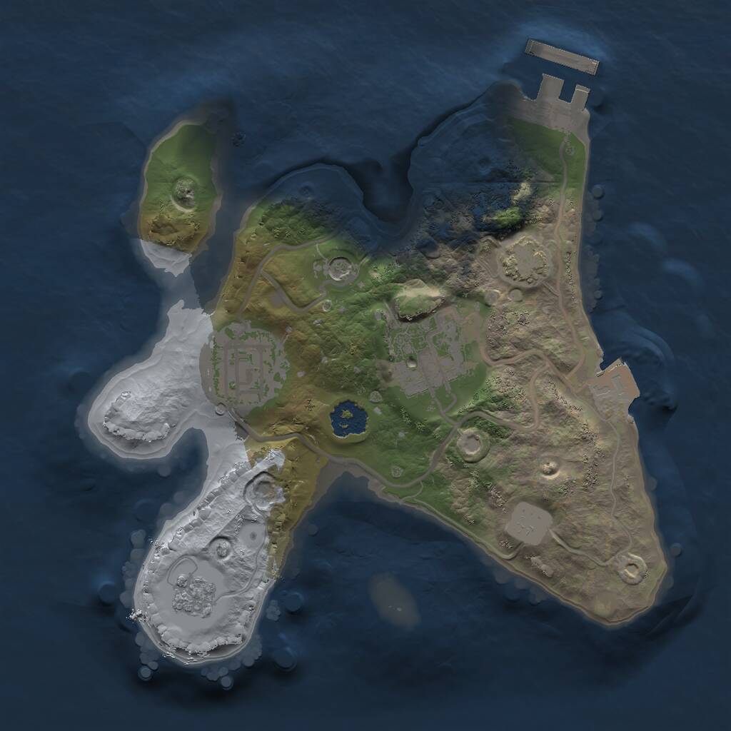 Rust Map: Procedural Map, Size: 2000, Seed: 478579375, 7 Monuments
