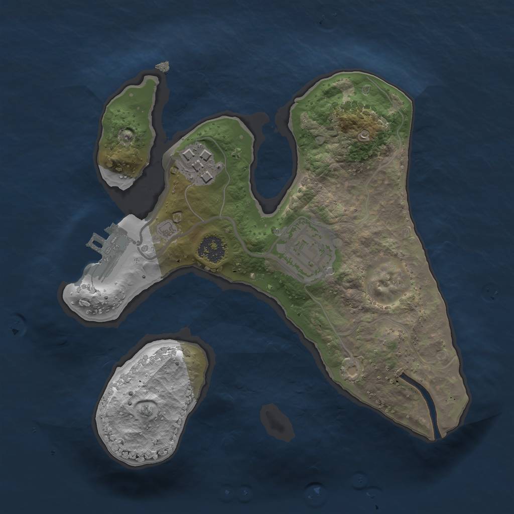 Rust Map: Procedural Map, Size: 2000, Seed: 478579375, 5 Monuments