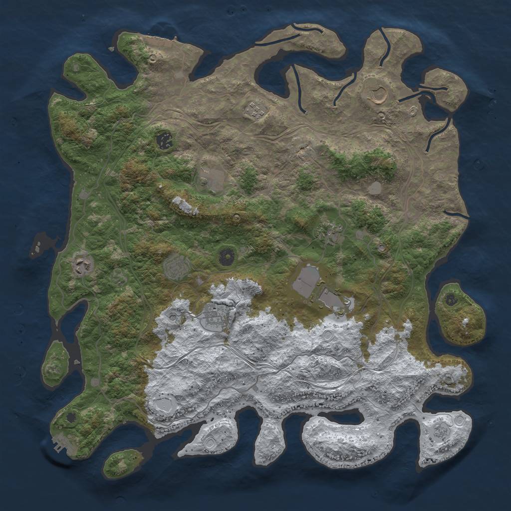 Rust Map: Procedural Map, Size: 4500, Seed: 12860265, 18 Monuments