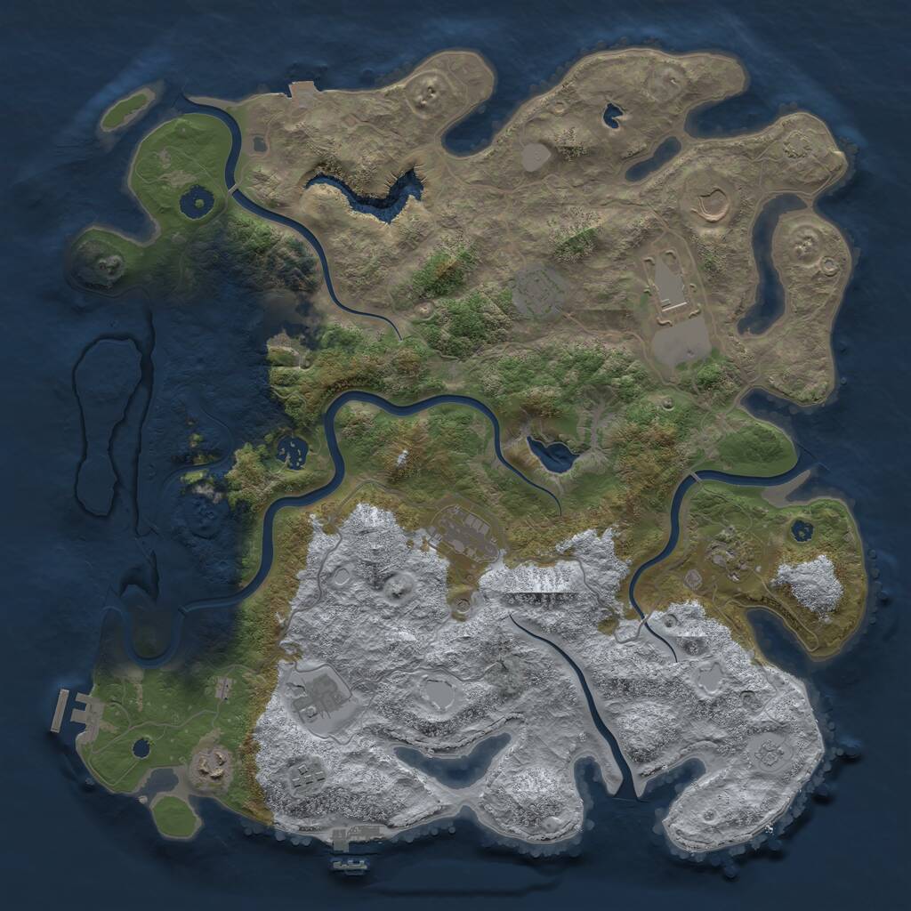 Rust Map: Procedural Map, Size: 4200, Seed: 6853212, 16 Monuments