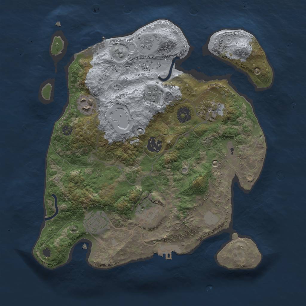 Rust Map: Procedural Map, Size: 3000, Seed: 2420717, 14 Monuments