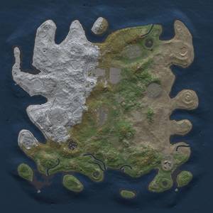 Thumbnail Rust Map: Procedural Map, Size: 3500, Seed: 1945, 17 Monuments