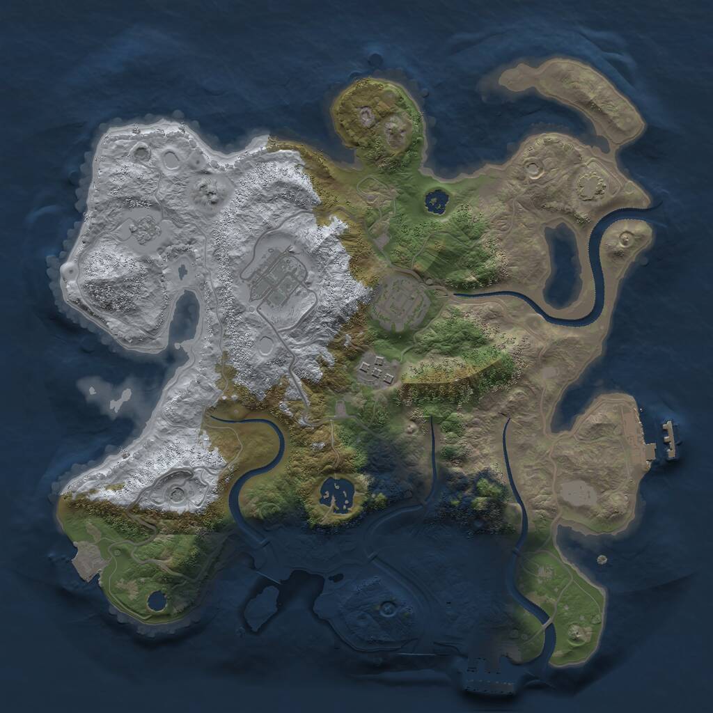 Rust Map: Procedural Map, Size: 3000, Seed: 8204, 10 Monuments