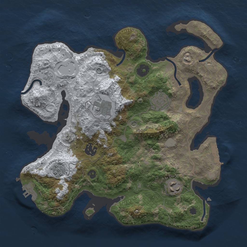 Rust Map: Procedural Map, Size: 3000, Seed: 8204, 14 Monuments