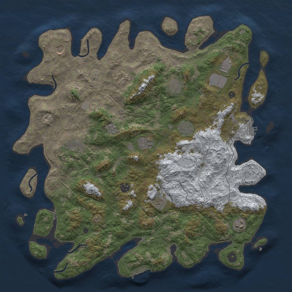 Rust Map: Procedural Map, Size: 4500, Seed: 1121519820, 20 Monuments