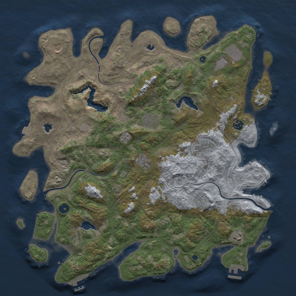 Rust Map: Procedural Map, Size: 4500, Seed: 1121519820, 15 Monuments