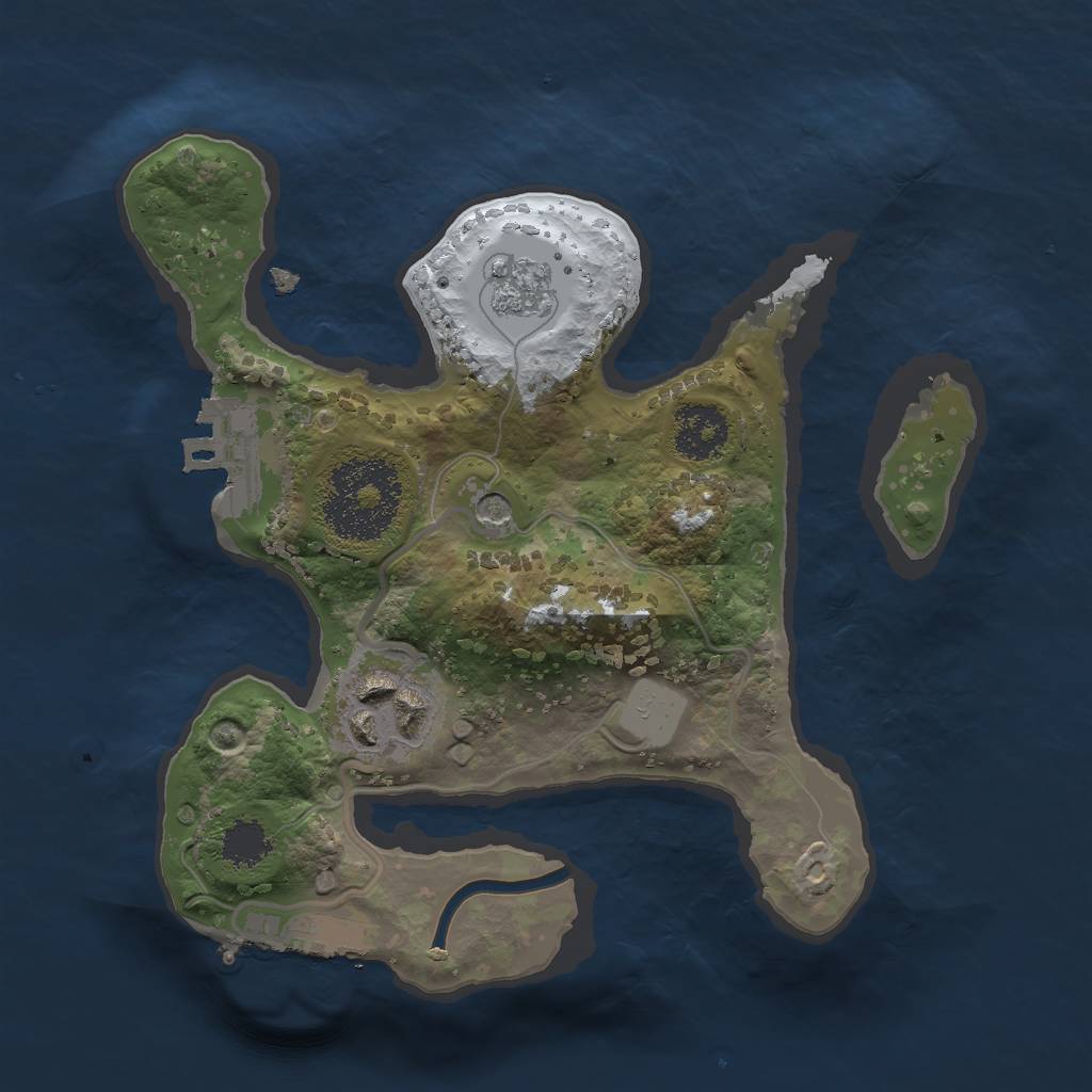 Rust Map: Procedural Map, Size: 2000, Seed: 10000, 10 Monuments