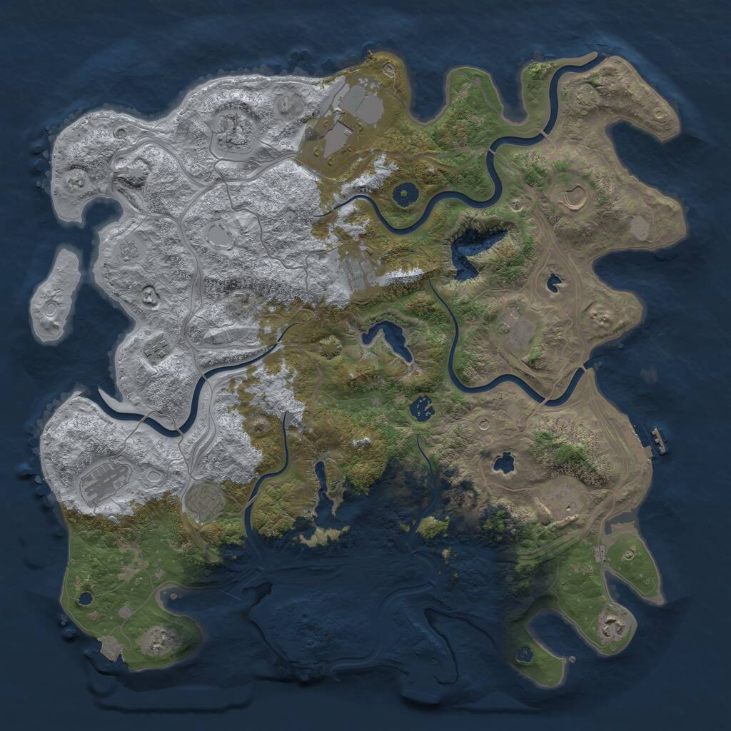 Rust Map: Procedural Map, Size: 4500, Seed: 20683766, 17 Monuments