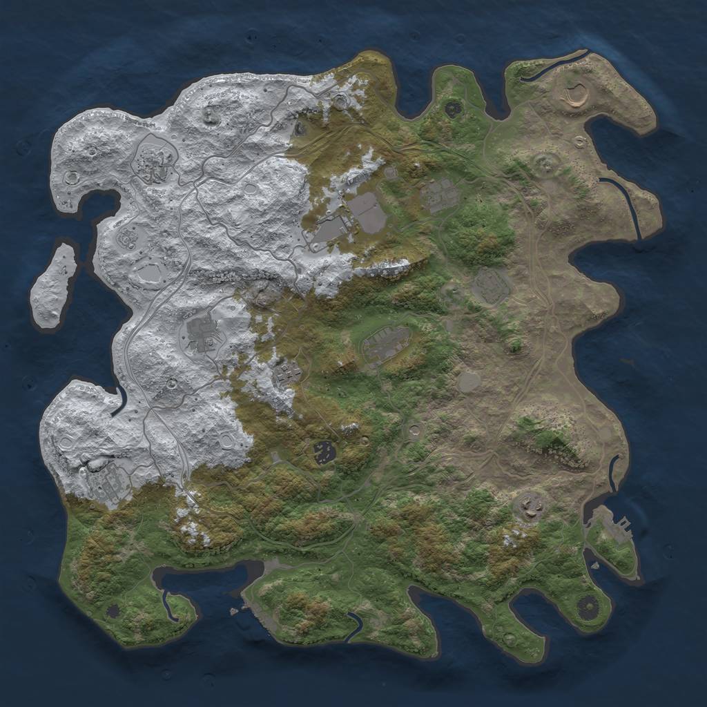 Rust Map: Procedural Map, Size: 4500, Seed: 20683766, 20 Monuments