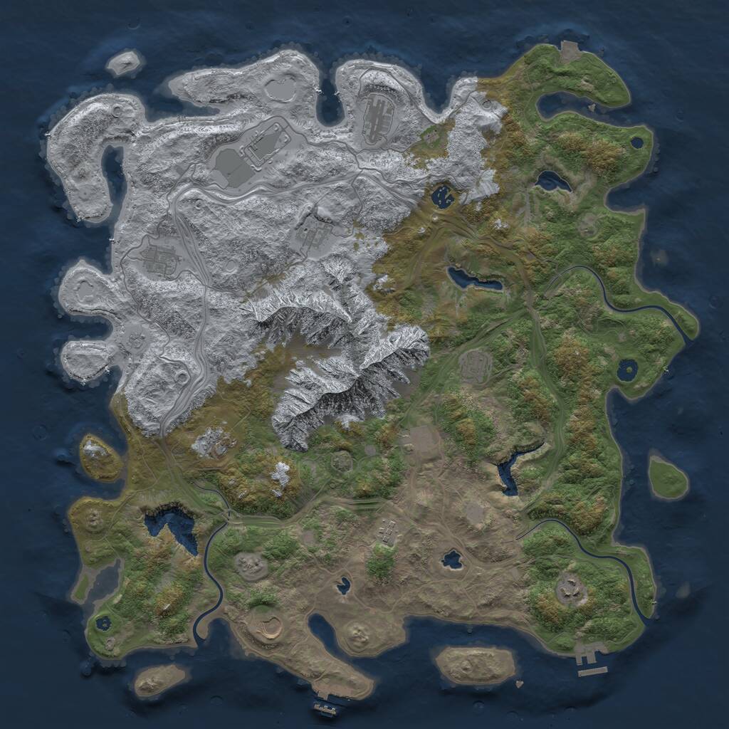 Rust Map: Procedural Map, Size: 5000, Seed: 20210603, 17 Monuments