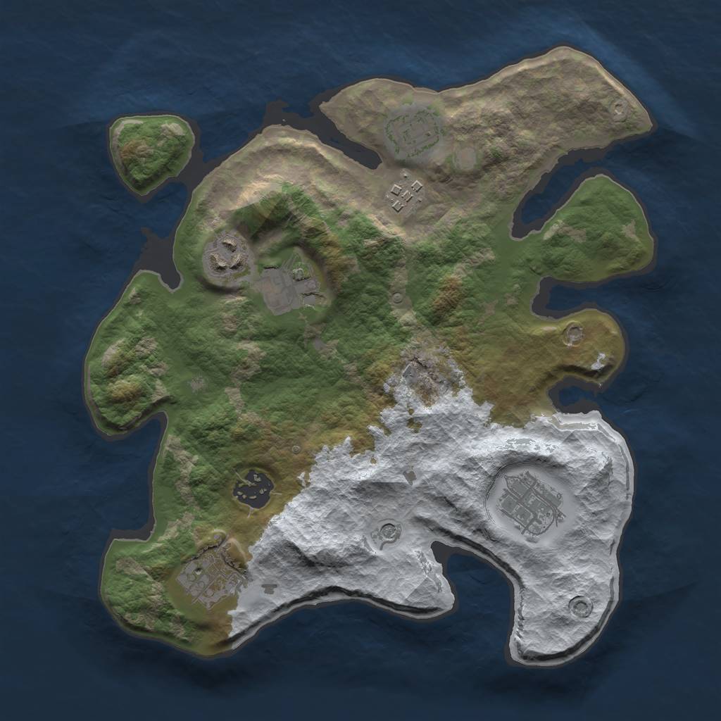 Rust Map: Barren, Size: 2900, Seed: 712371, 10 Monuments