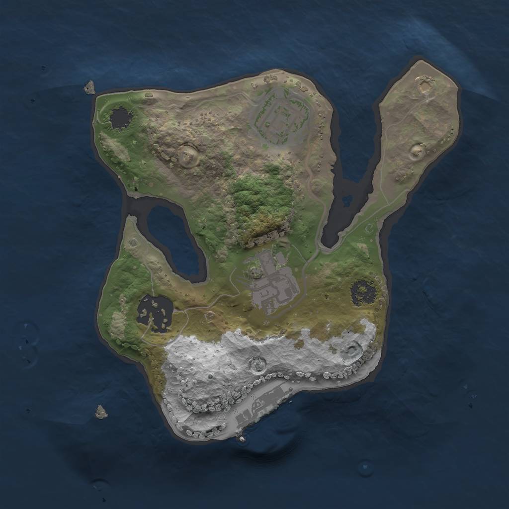 Rust Map: Procedural Map, Size: 2000, Seed: 1594555989, 6 Monuments