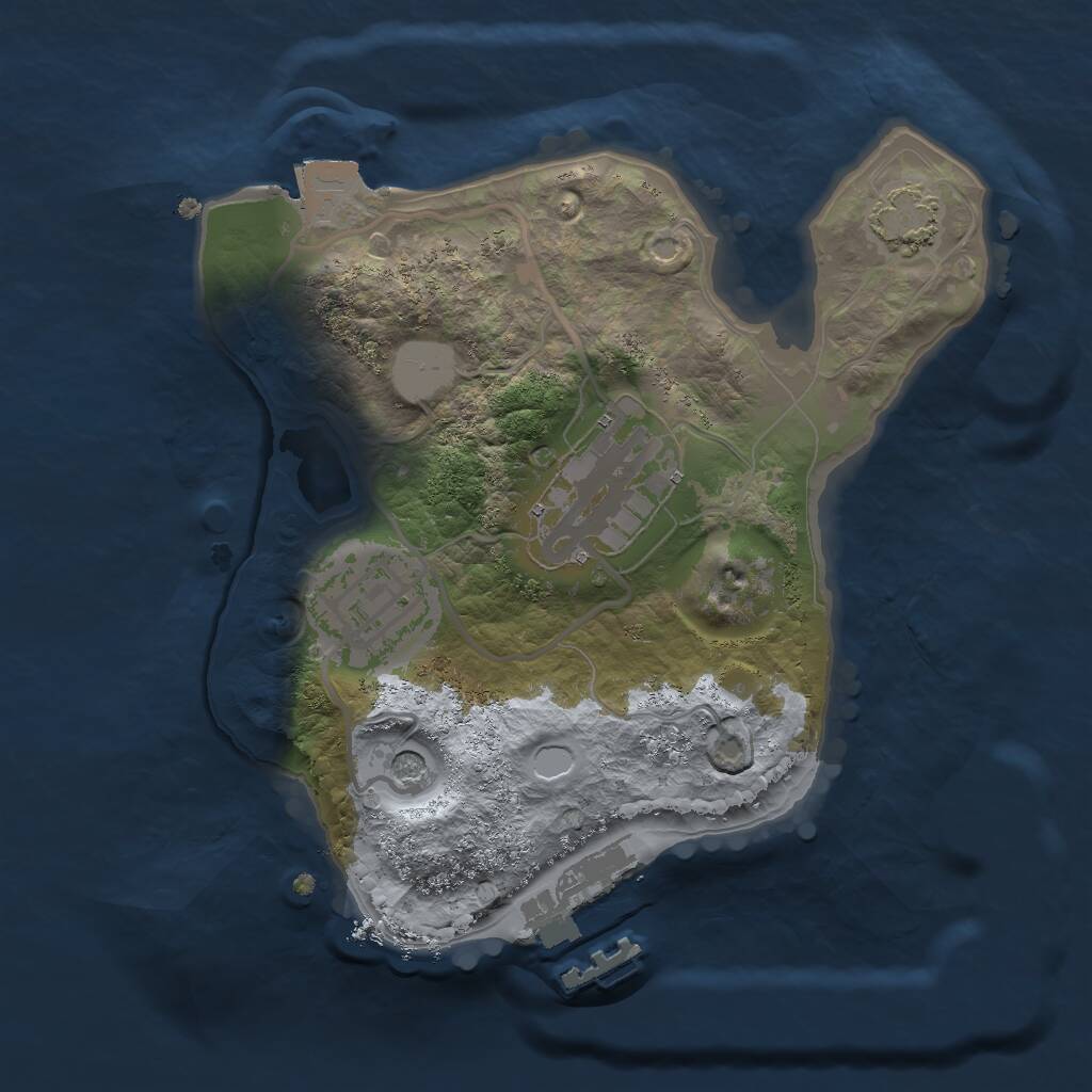 Rust Map: Procedural Map, Size: 2000, Seed: 1594555989, 6 Monuments