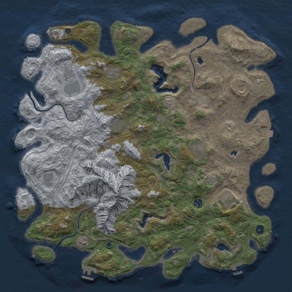 Rust Map: Procedural Map, Size: 5000, Seed: 9181996, 16 Monuments