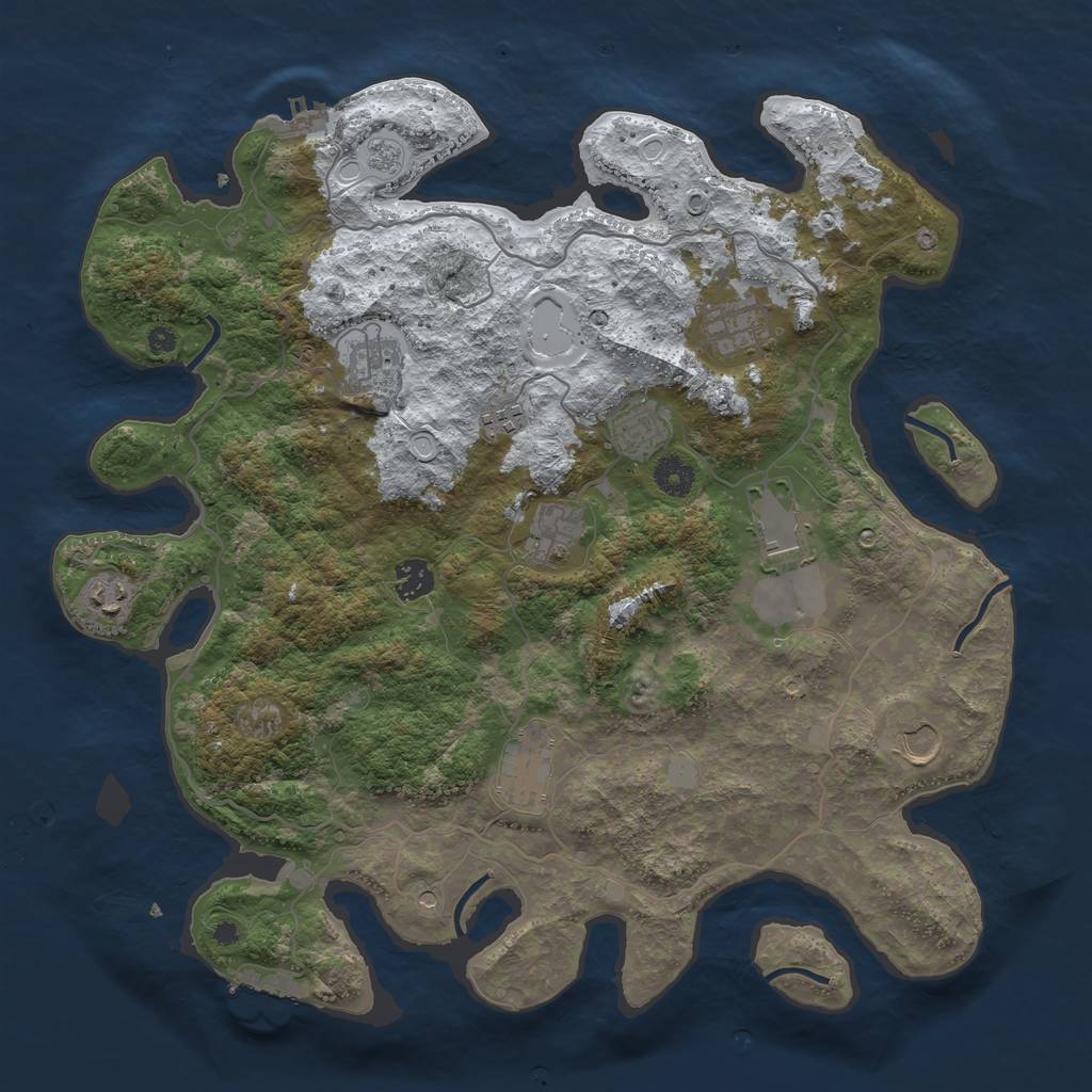 Rust Map: Procedural Map, Size: 4000, Seed: 326602783, 19 Monuments