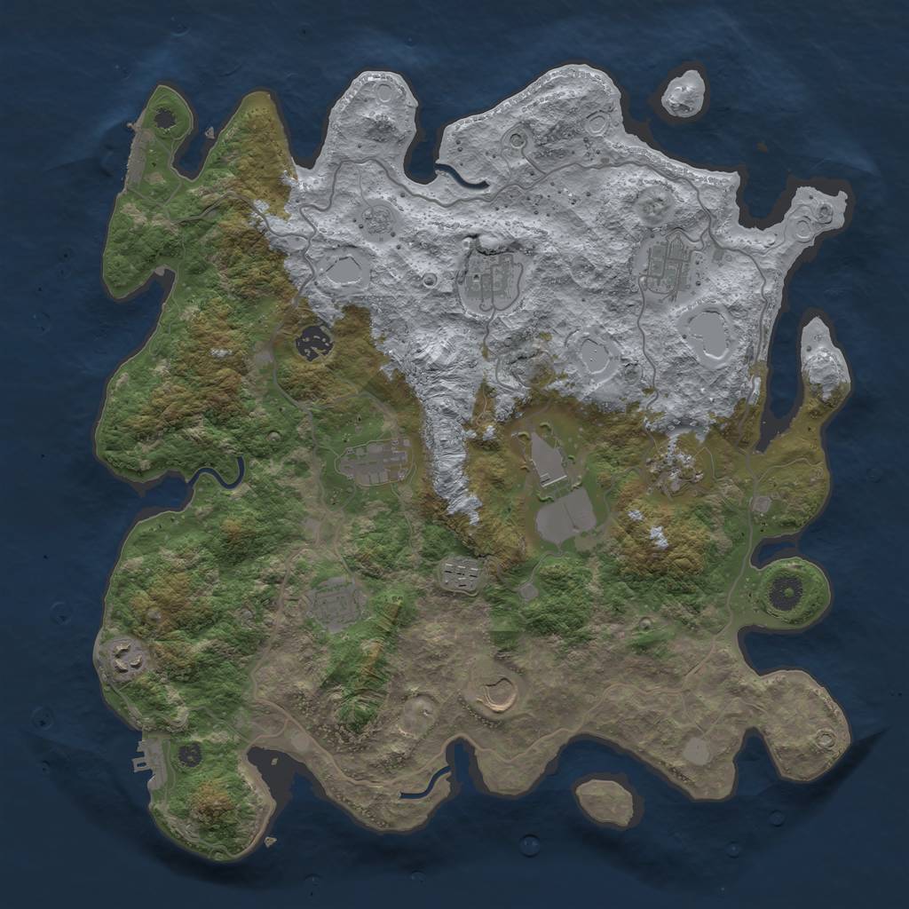 Rust Map: Procedural Map, Size: 4000, Seed: 1746253970, 19 Monuments