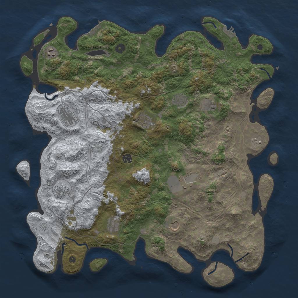 Rust Map: Procedural Map, Size: 4600, Seed: 2648957, 20 Monuments