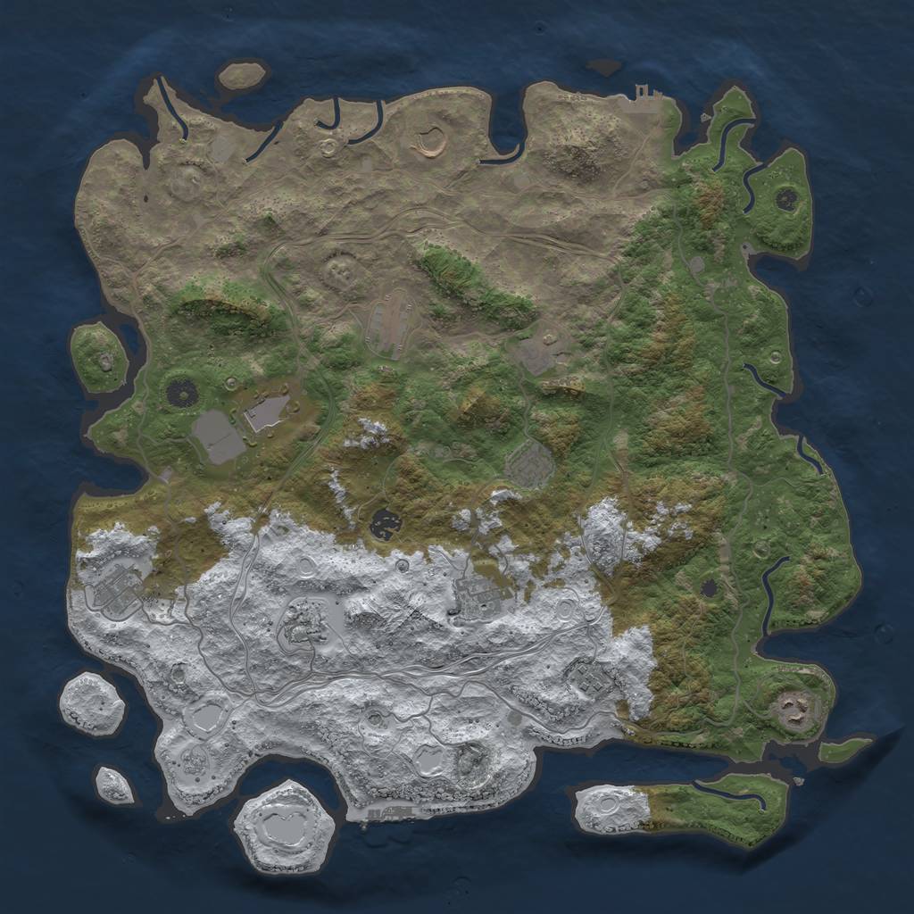 Rust Map: Procedural Map, Size: 4500, Seed: 440260, 20 Monuments