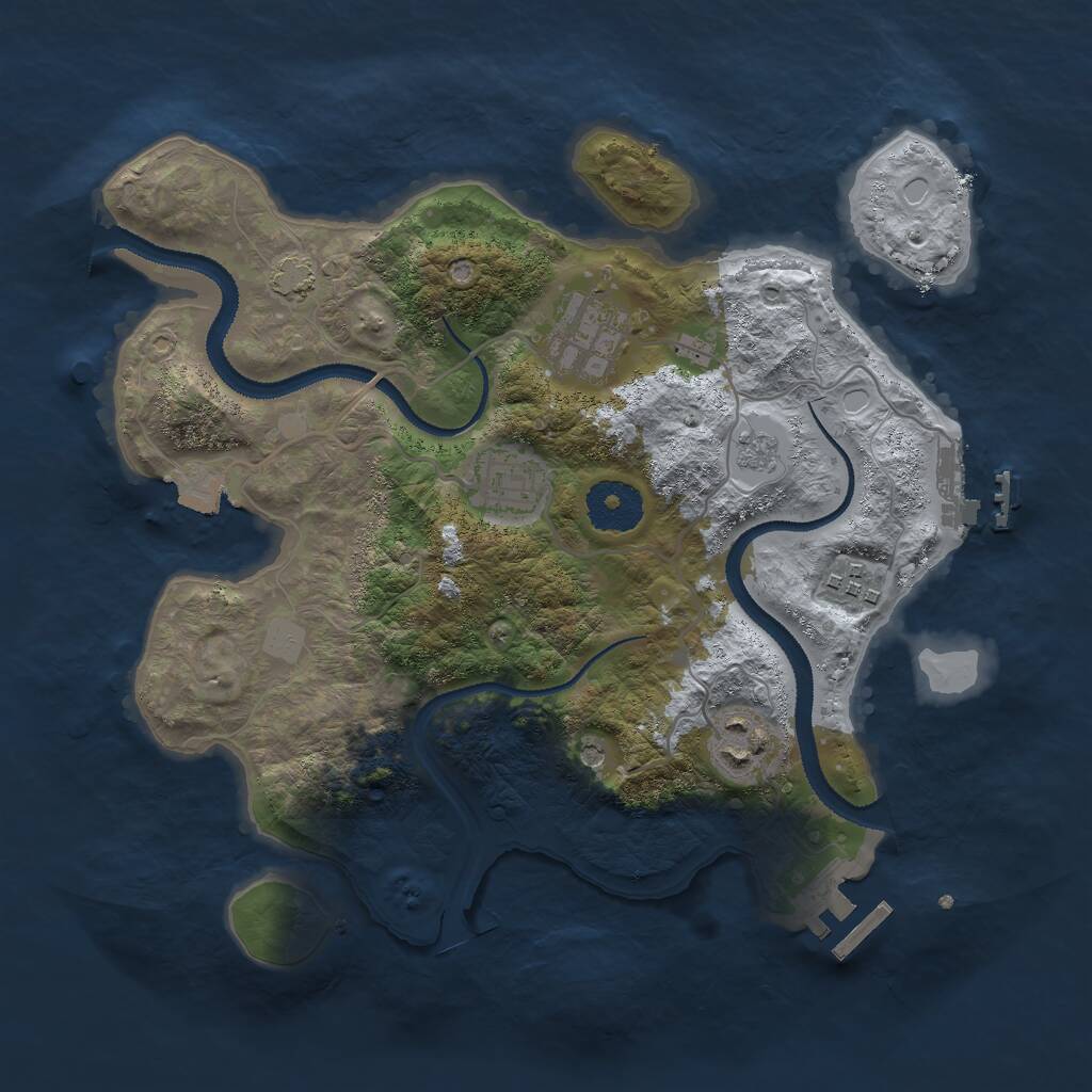 Rust Map: Procedural Map, Size: 3000, Seed: 1183192993, 10 Monuments