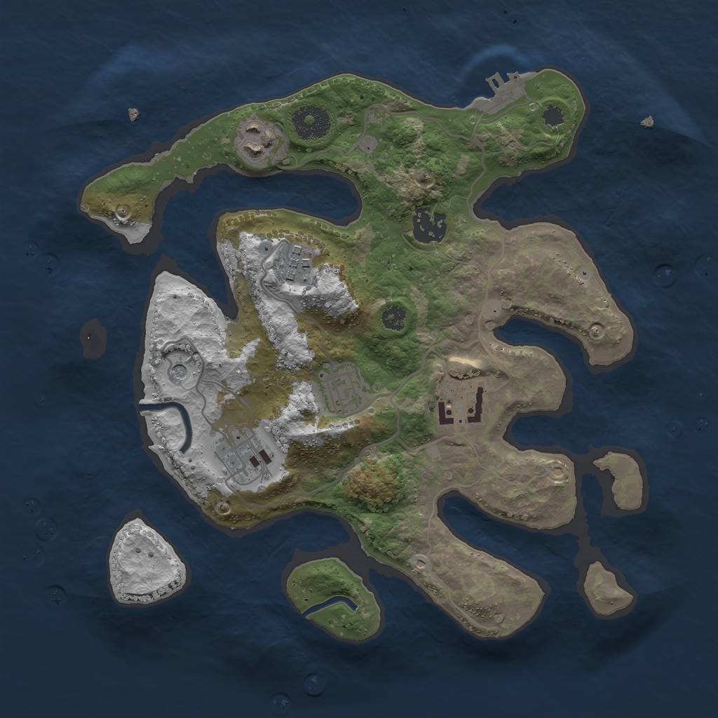 Rust Map: Procedural Map, Size: 3000, Seed: 581118565, 10 Monuments