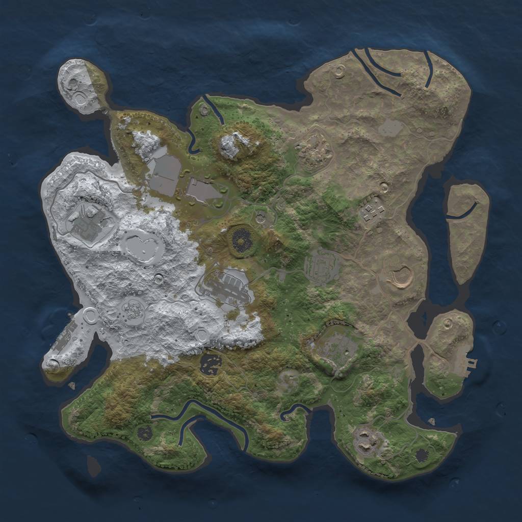 Rust Map: Procedural Map, Size: 3500, Seed: 5990, 19 Monuments
