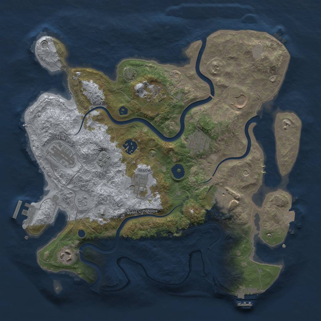 Rust Map: Procedural Map, Size: 3500, Seed: 5990, 15 Monuments