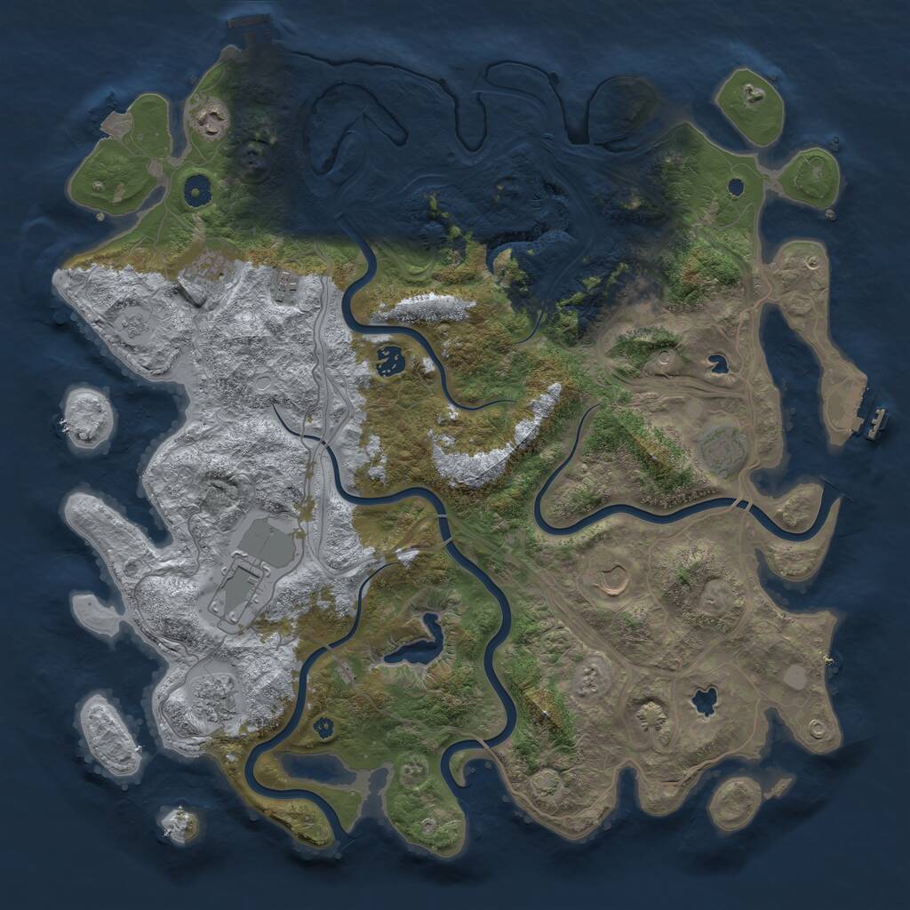 Rust Map: Procedural Map, Size: 4500, Seed: 948169, 15 Monuments
