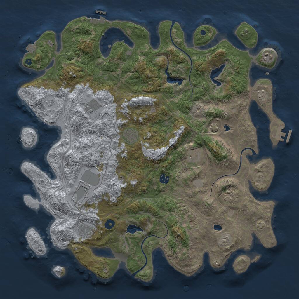 Rust Map: Procedural Map, Size: 4500, Seed: 948169, 15 Monuments