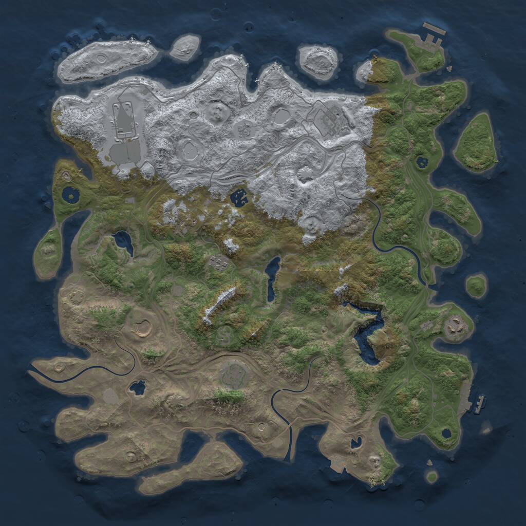 Rust Map: Procedural Map, Size: 4500, Seed: 995916, 14 Monuments