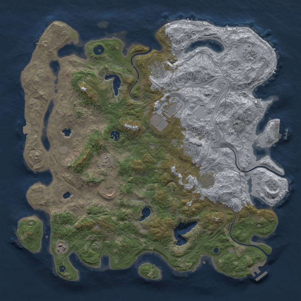 Rust Map: Procedural Map, Size: 4500, Seed: 316494, 15 Monuments