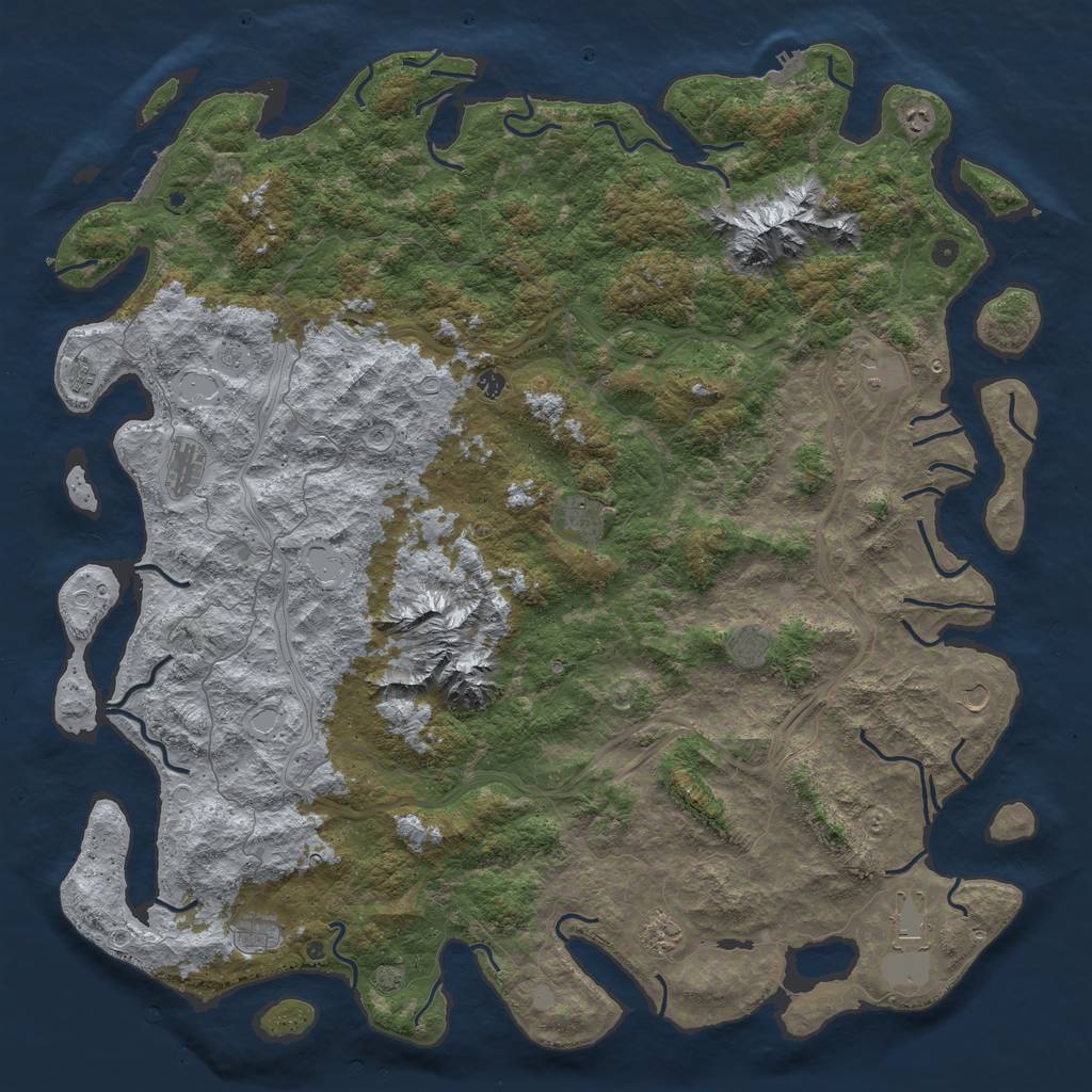 Rust Map: Procedural Map, Size: 6000, Seed: 2081486918, 19 Monuments