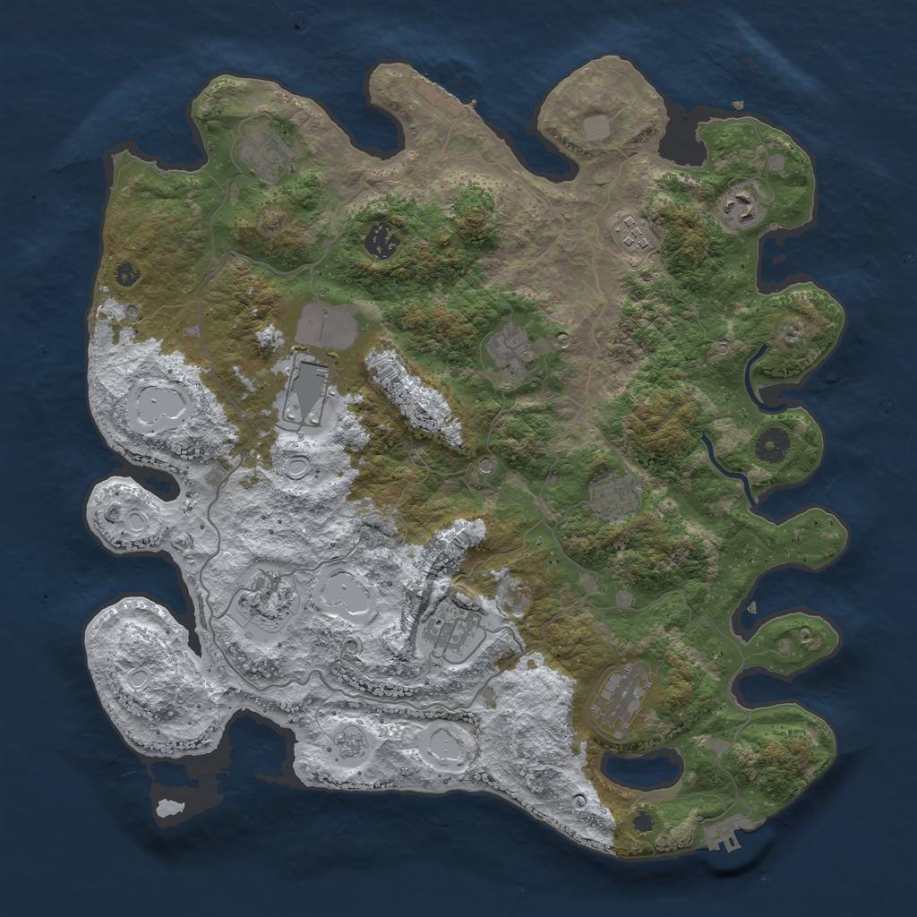 Rust Map: Procedural Map, Size: 4000, Seed: 792119099, 19 Monuments