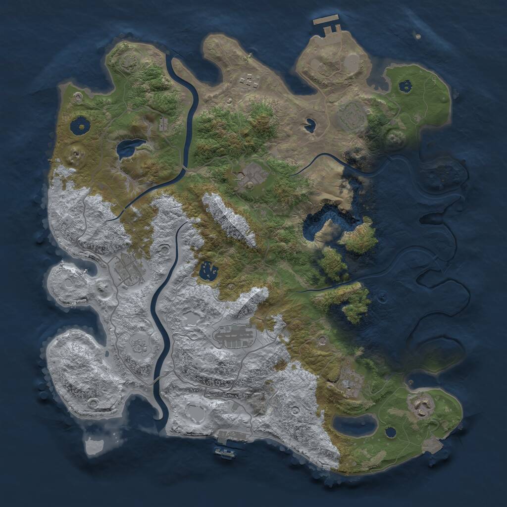 Rust Map: Procedural Map, Size: 4000, Seed: 792119099, 14 Monuments