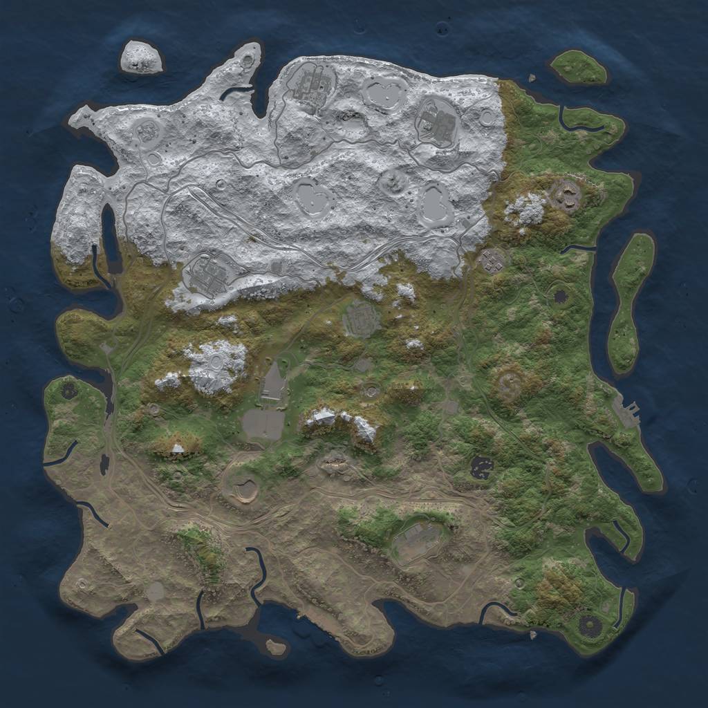 Rust Map: Procedural Map, Size: 4500, Seed: 194075, 19 Monuments