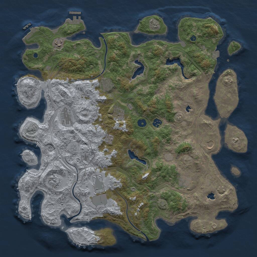 Rust Map: Procedural Map, Size: 4500, Seed: 903714, 16 Monuments