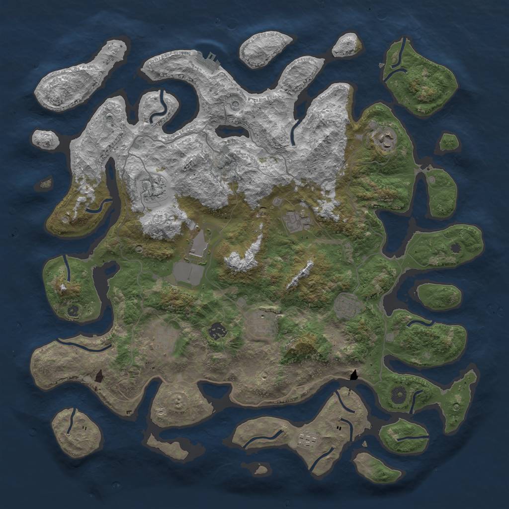 Rust Map: Procedural Map, Size: 4500, Seed: 361048, 13 Monuments