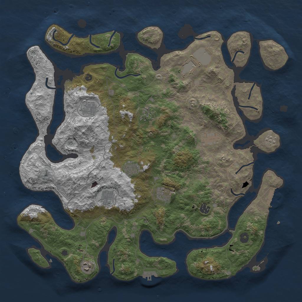 Rust Map: Procedural Map, Size: 4500, Seed: 977005, 15 Monuments