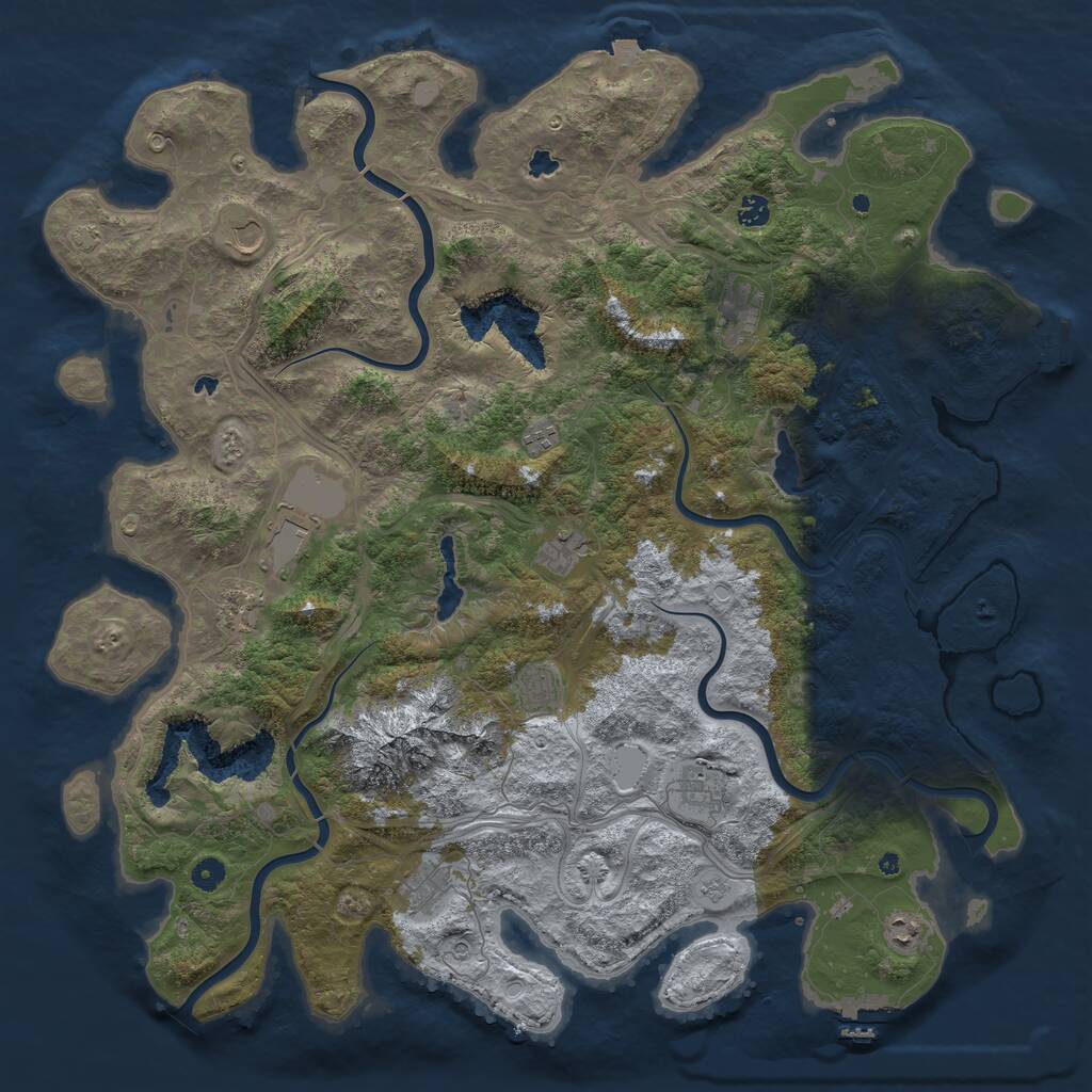 Rust Map: Procedural Map, Size: 5000, Seed: 91977798, 17 Monuments
