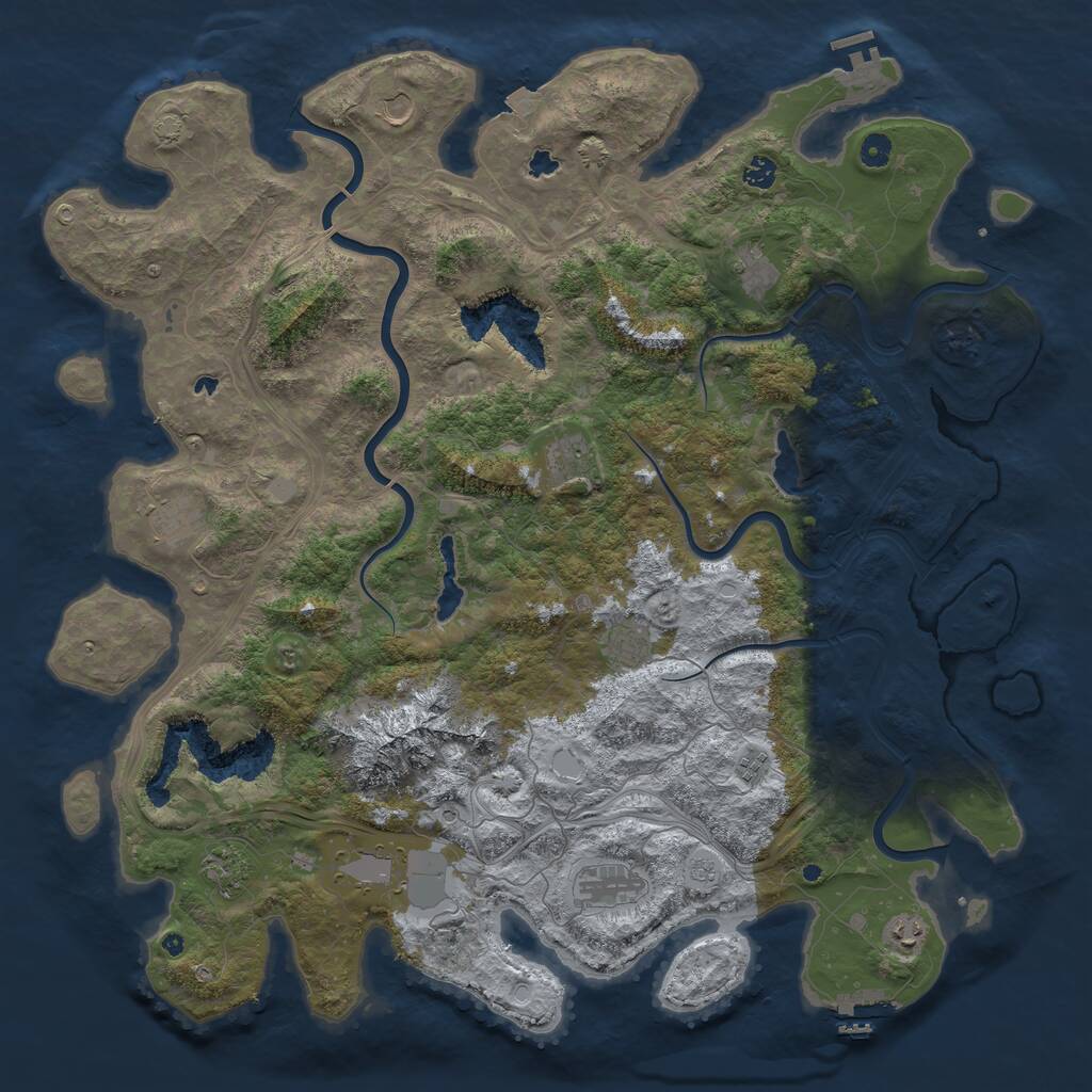 Rust Map: Procedural Map, Size: 5000, Seed: 91977798, 17 Monuments